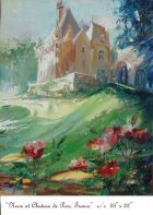 CHATEAU DE POCE at Noon, France, Oil on Canvas